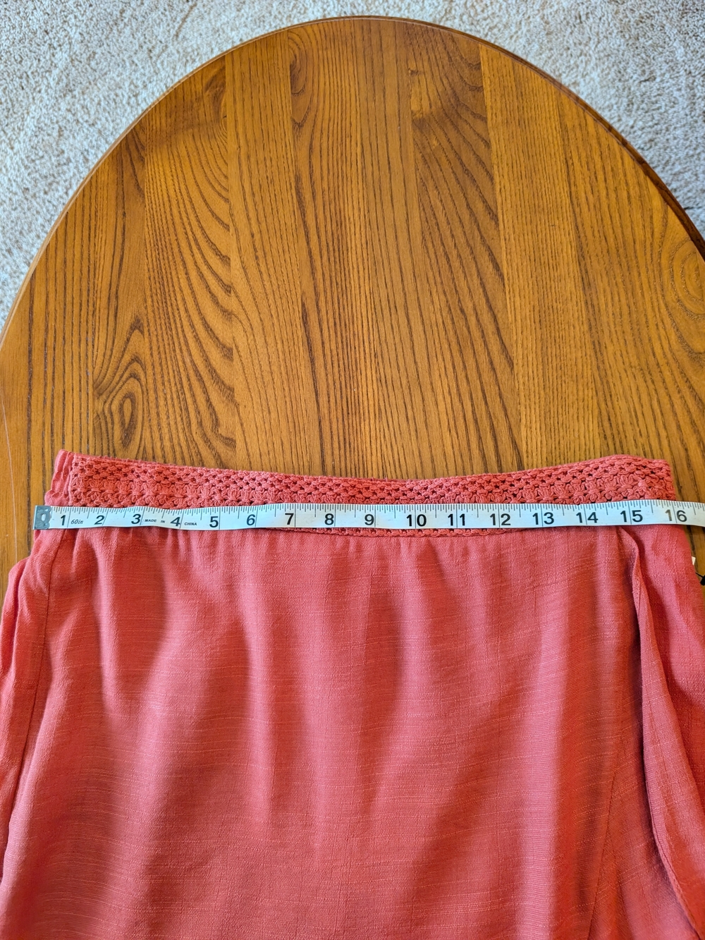 Rust Red Ruffled Midi Skirt - Size L, NEW - Picture 3 of 7